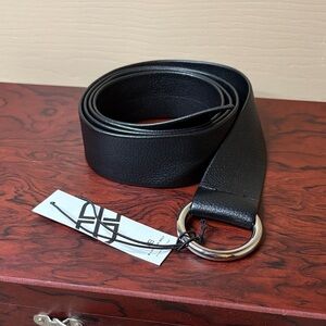 NWT B-Low The Belt Mia Belt Black Leather Silver Tone O-Ring Buckle